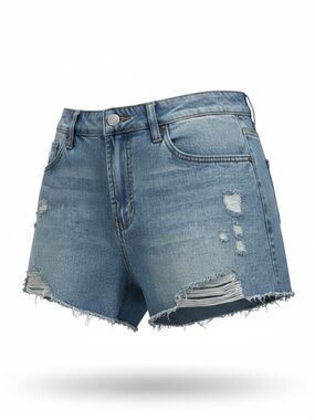 Distressed Denim Women Shorts Light Wash